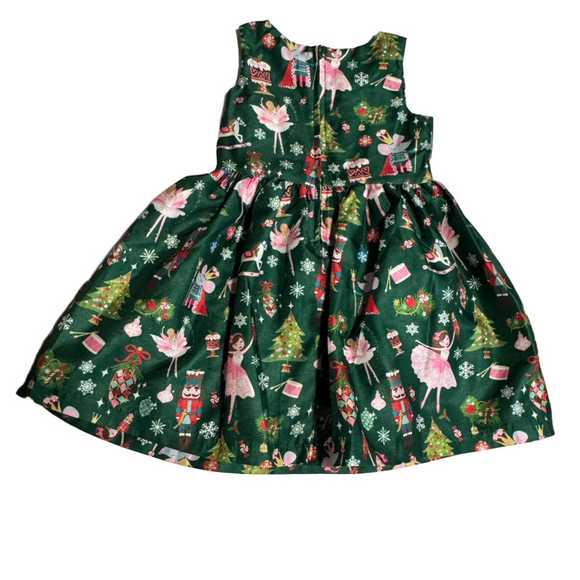 Bonnie Jean Toddler Girls’ Green Nutcracker Dress with
Gold Bow Size 3T - Picture 2 of 8